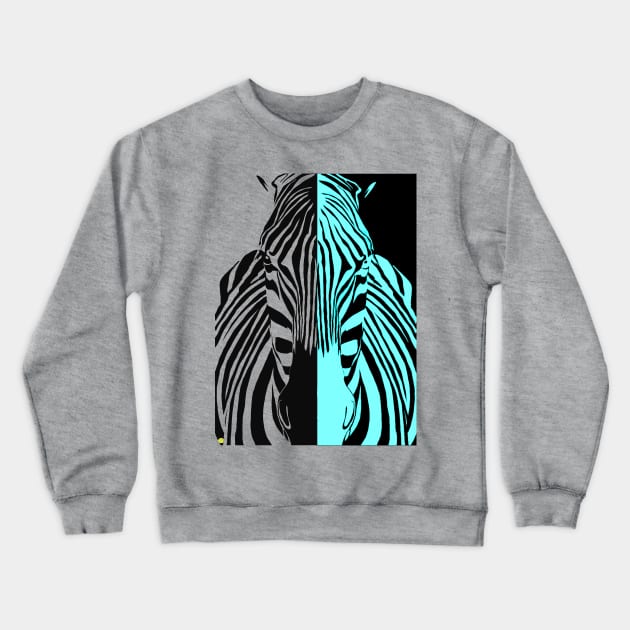 Zebra Psychedelic Crewneck Sweatshirt by RobertBretonArt